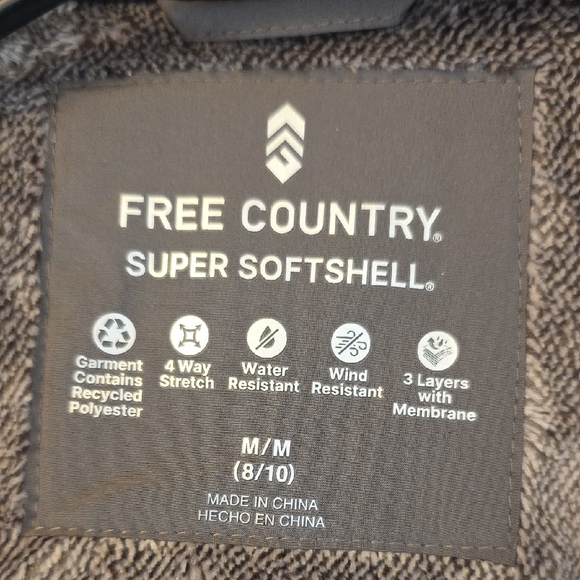 Free Country Gray Taupe Super Softshell Jacket Medium 8-10 New No Tags - Picture 12 of 17